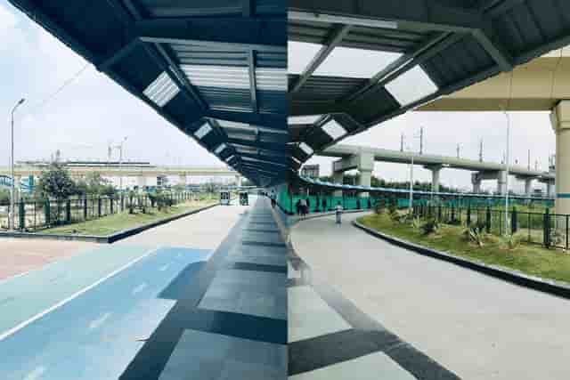 Noida Metro Skywalk Lies Idle Despite Completion Noida metro